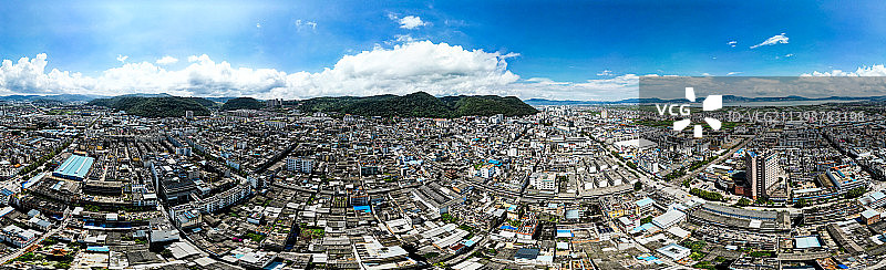 云南玉溪通海县城市风光全景鸟瞰图片素材