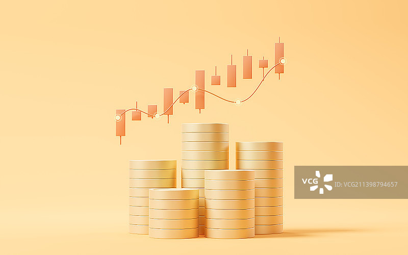 投资与理财概念3D渲染图片素材