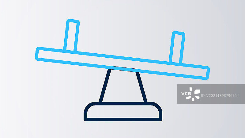 白色背景上的跷跷板线条图标图片素材