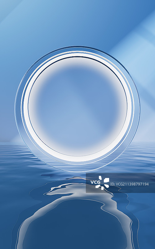 室内水面空房间3D渲染图片素材