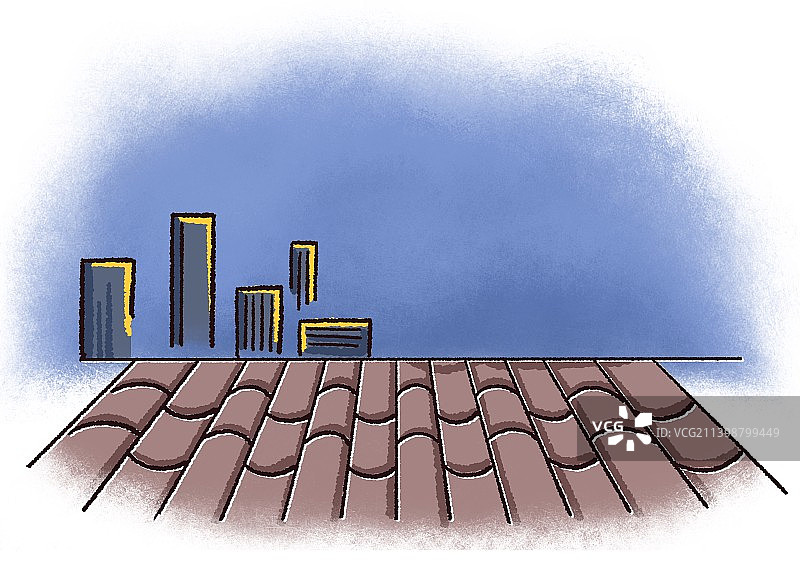 屋顶上的夜空图片素材