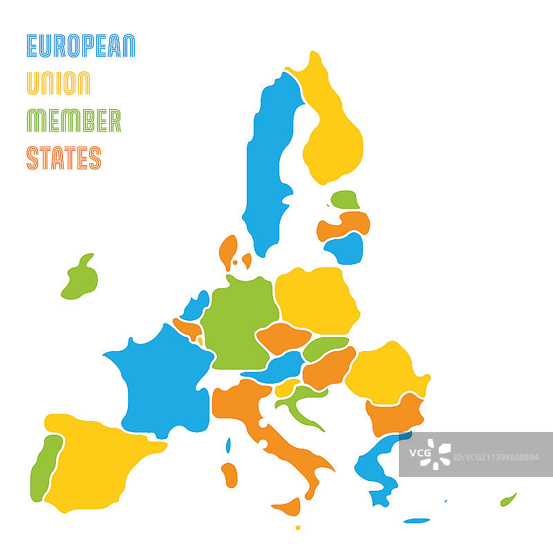 欧盟平滑简易地图图片素材
