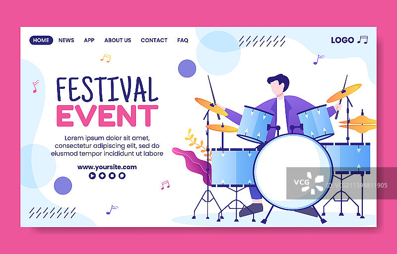 音乐节社交媒体着陆页模板图片素材