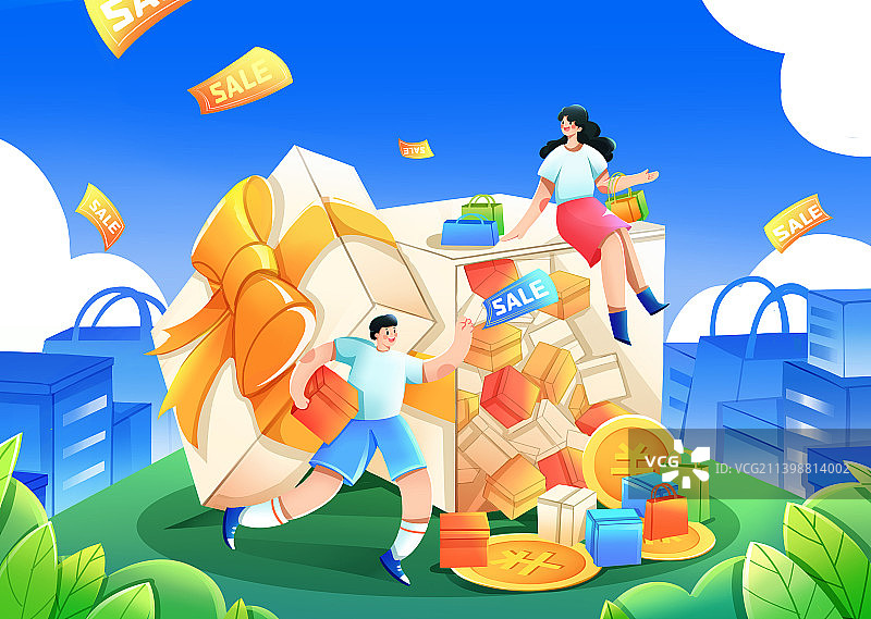 购物插画图片素材