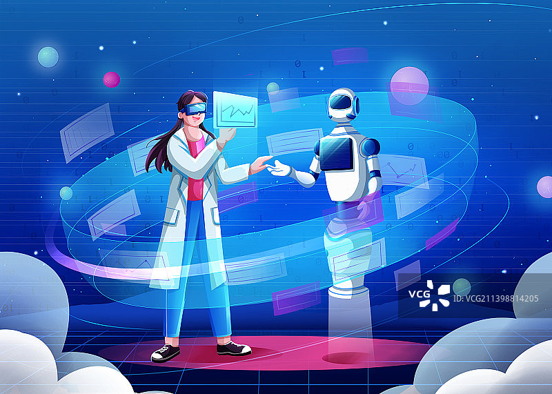 科技插画图片素材