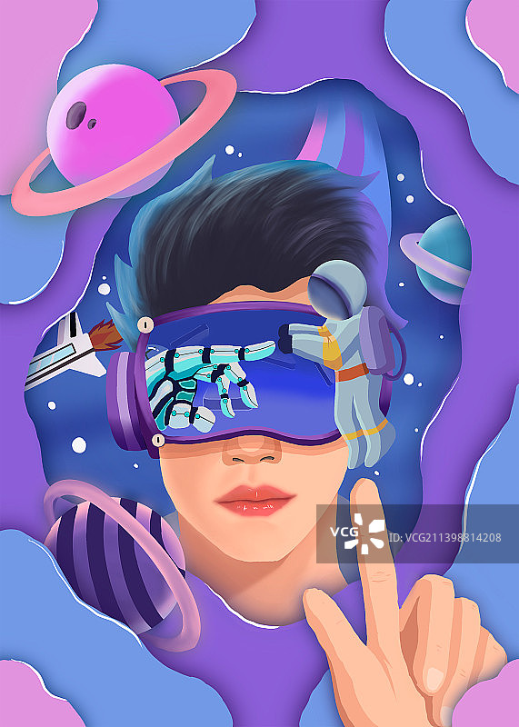 科技插画图片素材