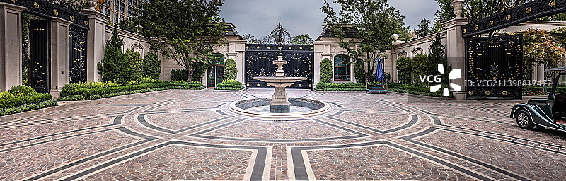 别墅庭院园林景观图片素材