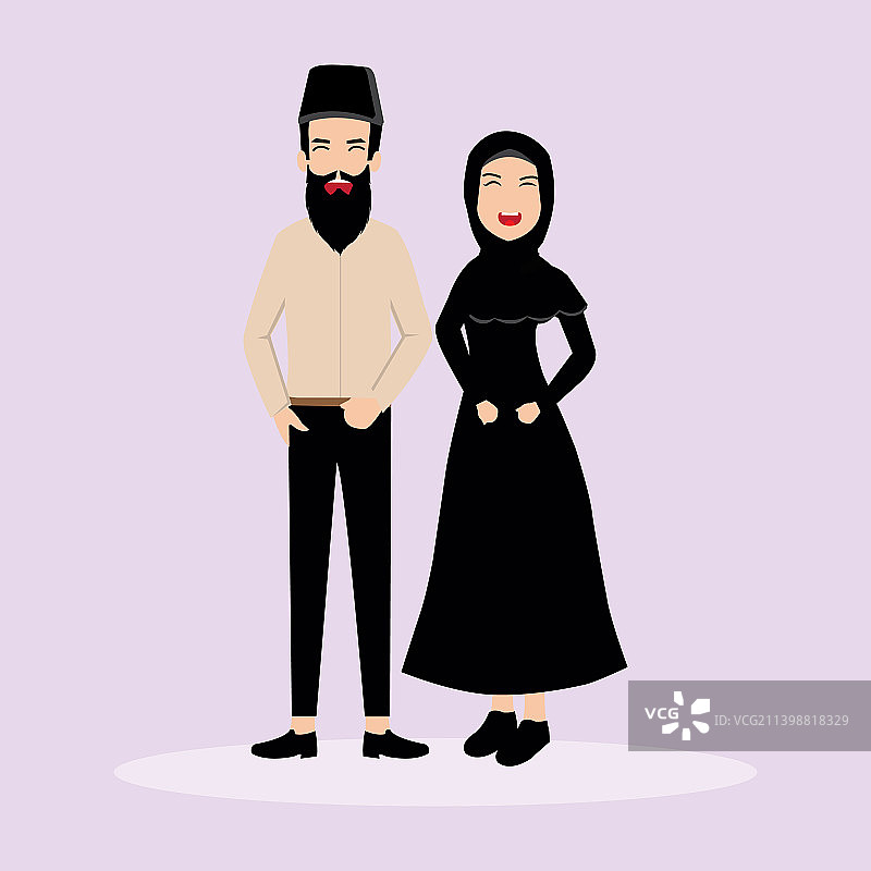 穆斯林男女服装设计图片素材