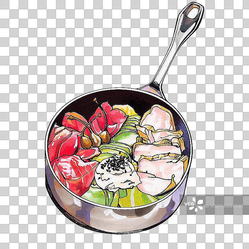 烟熏 三文鱼 鸡胸肉 早午餐 轻食 健康 减脂餐 减肥 素食 美食手绘插画图片素材