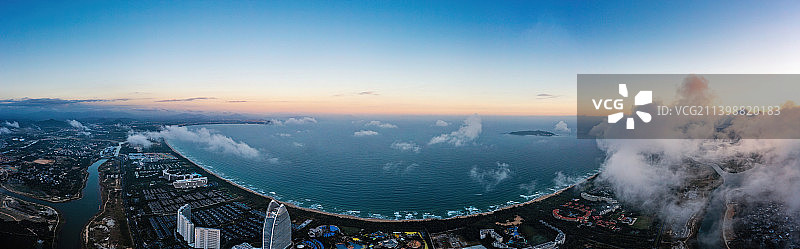 海南省三亚市海棠区海棠湾五星级度假酒店 全景航拍图片素材
