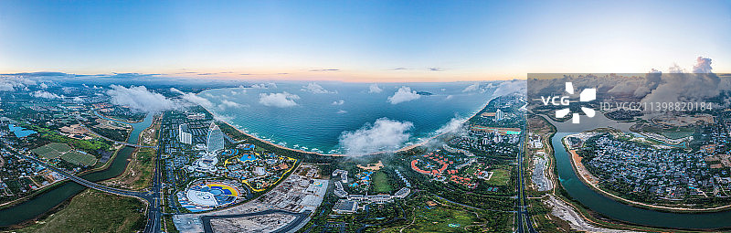 海南省三亚市海棠区海棠湾五星级度假酒店 全景航拍图片素材
