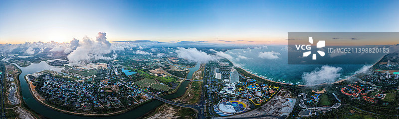 海南省三亚市海棠区海棠湾五星级度假酒店 全景航拍图片素材