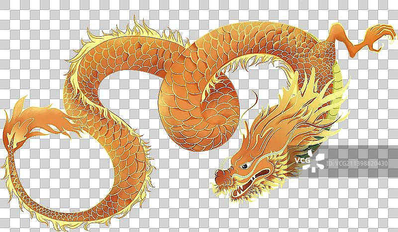 龙文化黄金龙国潮创意图片素材