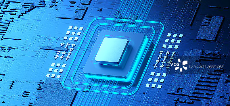 3D渲染芯片科技背景图片素材