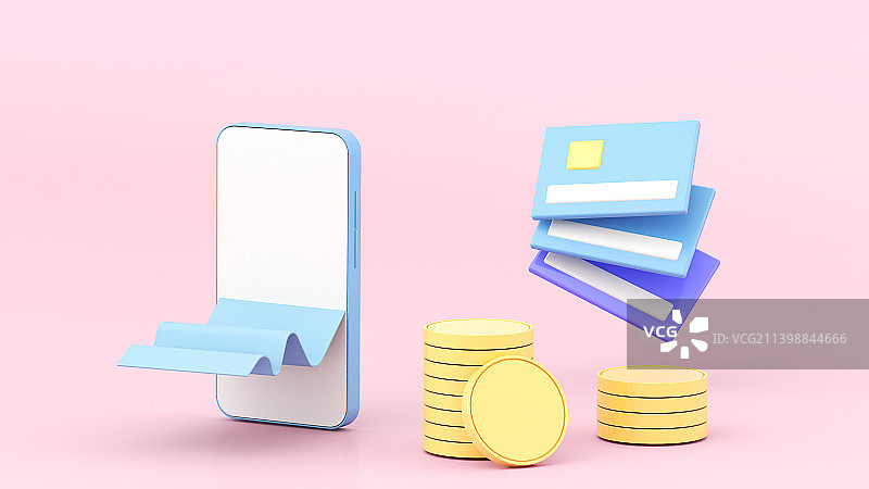 3D渲染卡通金融基金概念图片素材