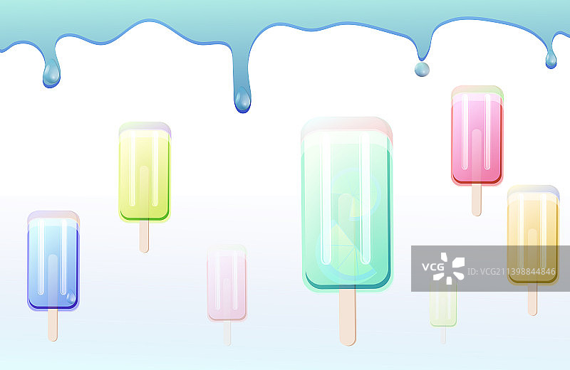 冰棍雪糕柠檬口味插画图片素材