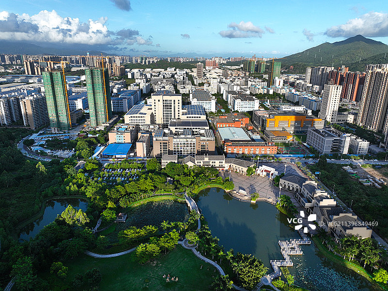 广东省惠州市大亚湾西区板樟岭森林公园航拍图片素材