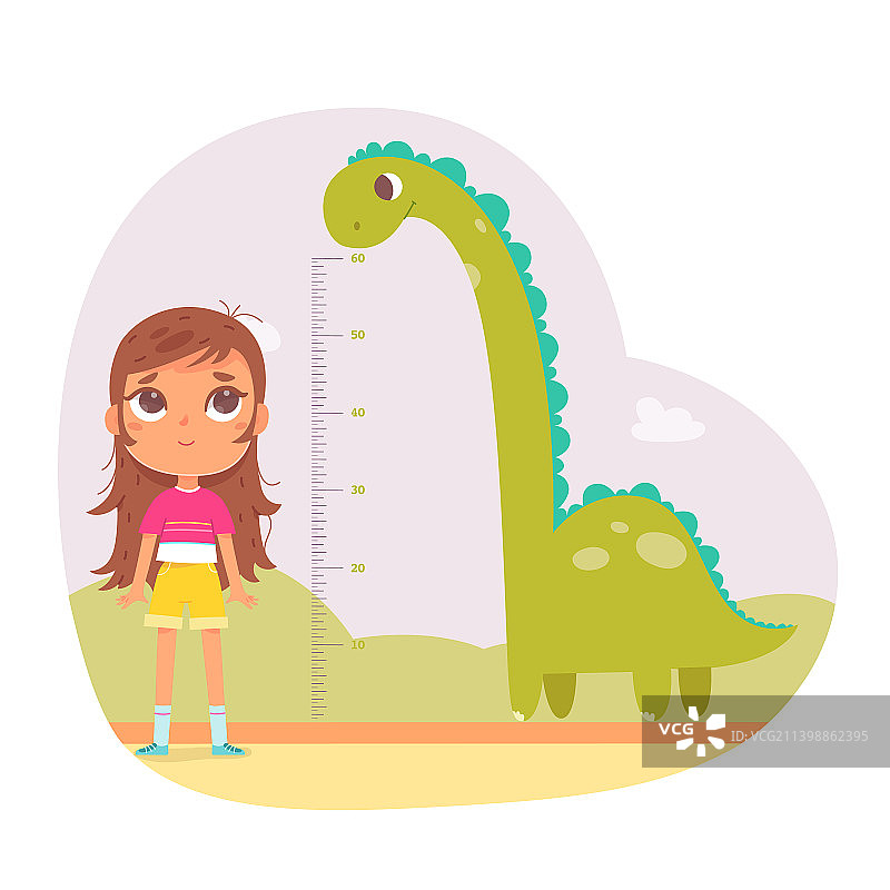 幼儿园或家庭用儿童身高测量图图片素材