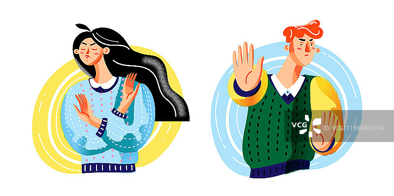 停止和拒绝手势的沉默的人图片素材