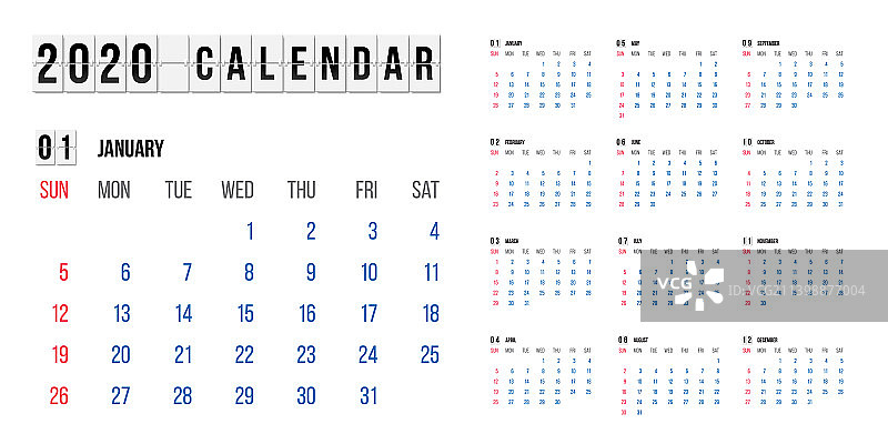 2020年日历图片素材