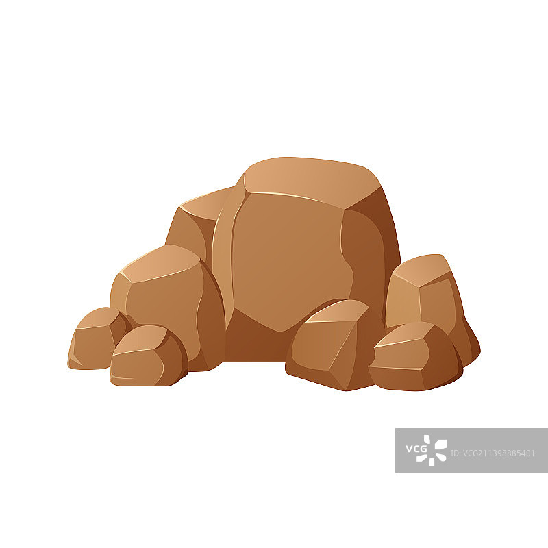 卡通风格的不同石头图片素材