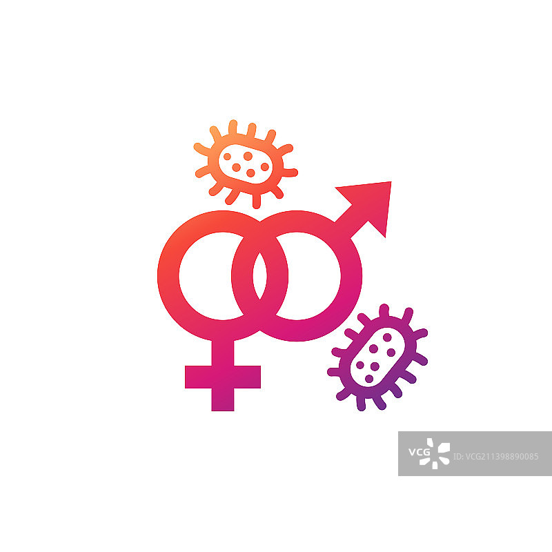 白色背景上的性传播疾病图标图片素材