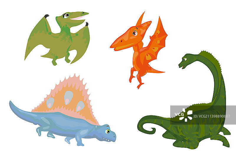 彩色恐龙合集图片素材