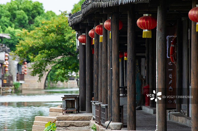 烟雨长廊图片素材