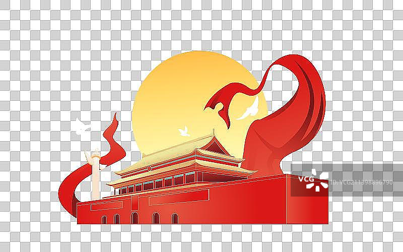 国庆节天安门华表插画图片素材
