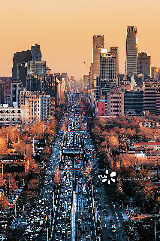 北京城市建筑群日落风光图片素材