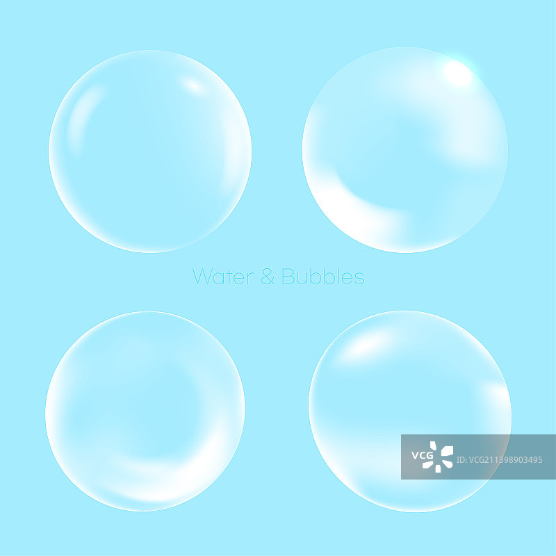 透明水滴、气泡纹理矢量图图片素材