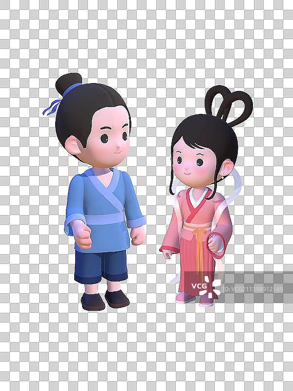 七夕节的牛郎织女图片素材