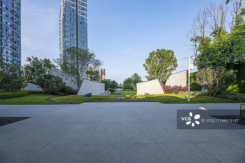 现代社区物业花园图片素材