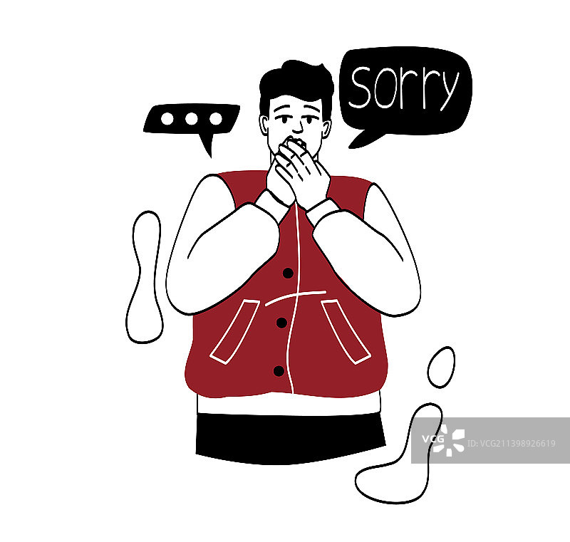 后悔或尴尬的人们图片素材