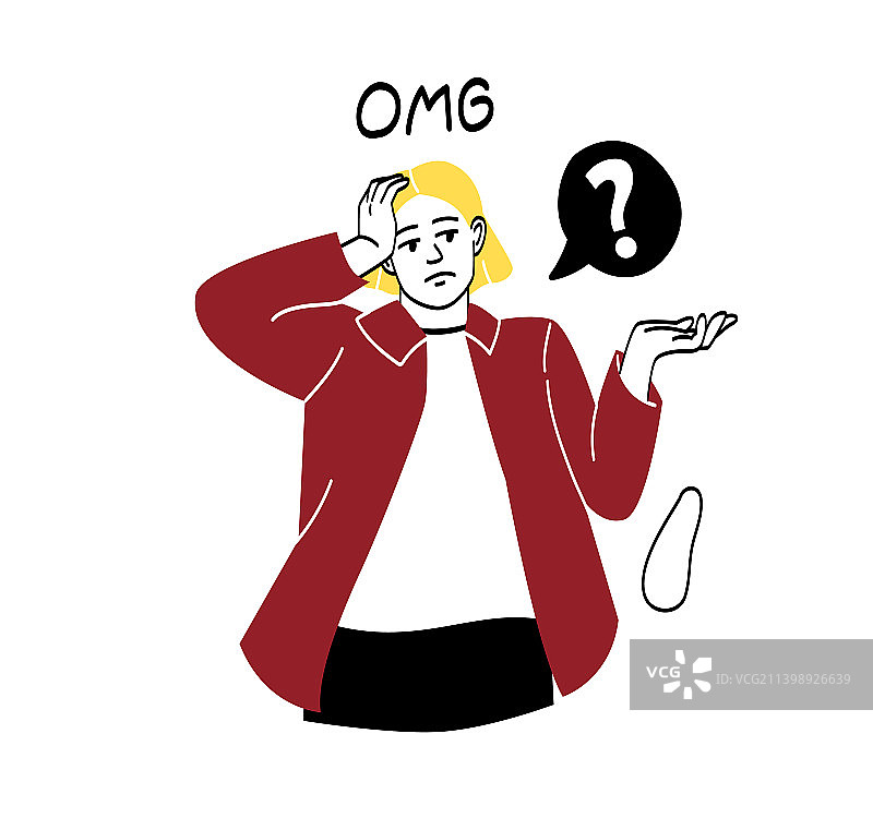 后悔或尴尬的人们图片素材