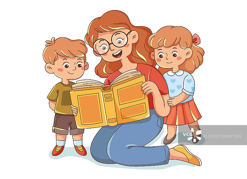 孩子们从书中学习图片素材