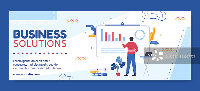 商务研讨会封面模板扁平卡通图片素材