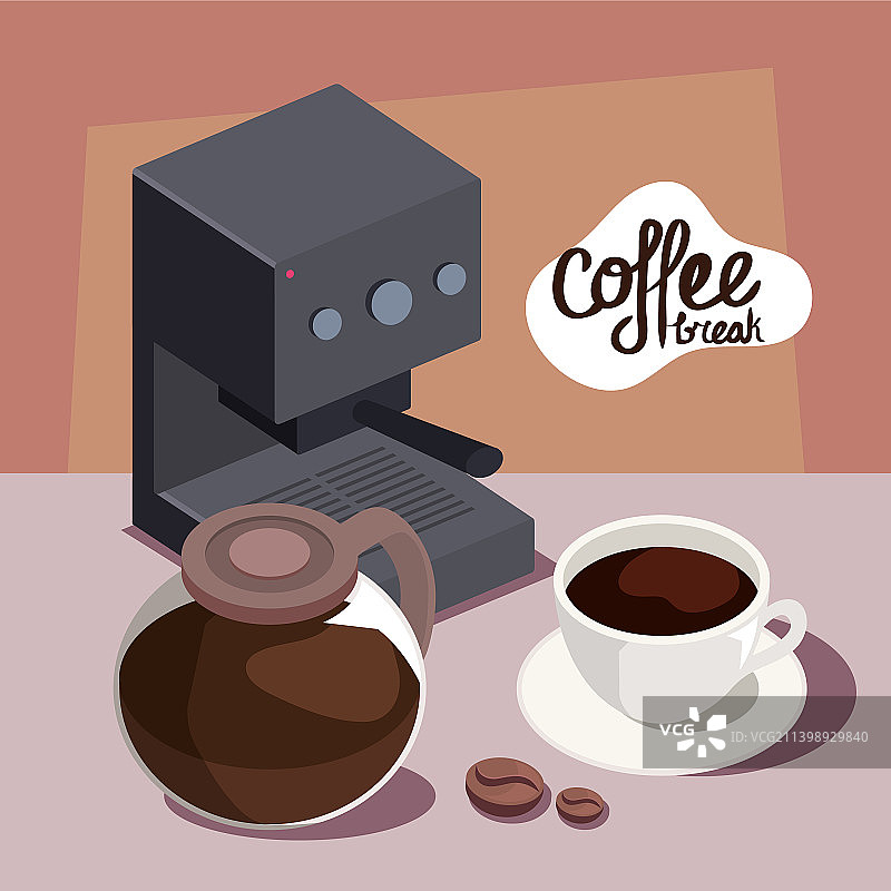 咖啡休息字母2.5D图片素材