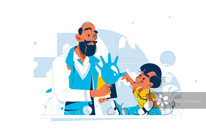 儿童医生检查图片素材