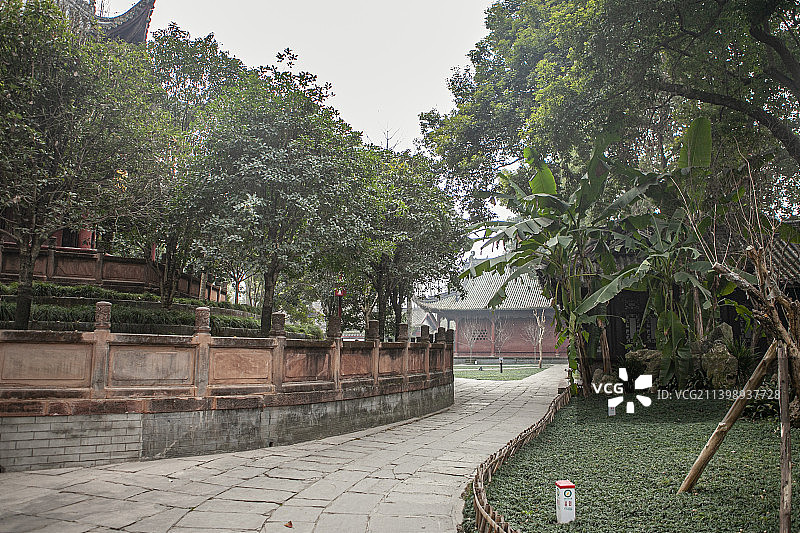 2022年1月，四川省成都市崇州市罨画池，古风，古代，穿越，宫殿，深宫，东亭，川西园林，唐宋衙署园林图片素材