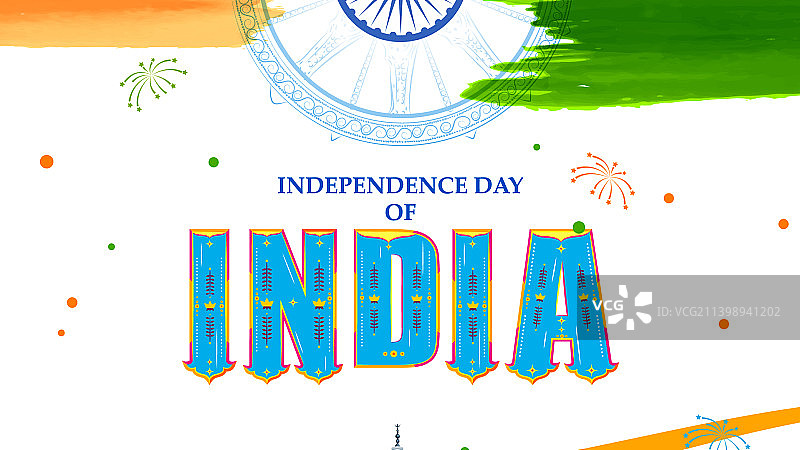 抽象三色旗帜与印度国旗图片素材