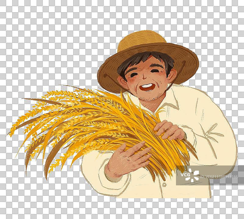 农民丰收节插画元素农民伯伯图片素材