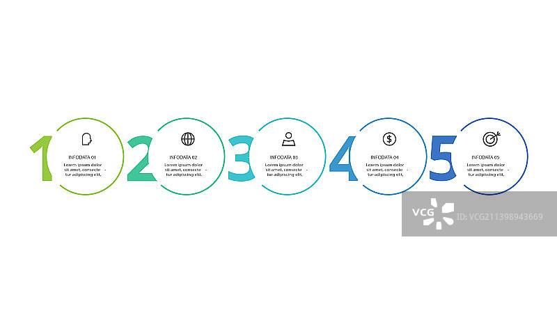 创意信息图表概念（五步）图片素材
