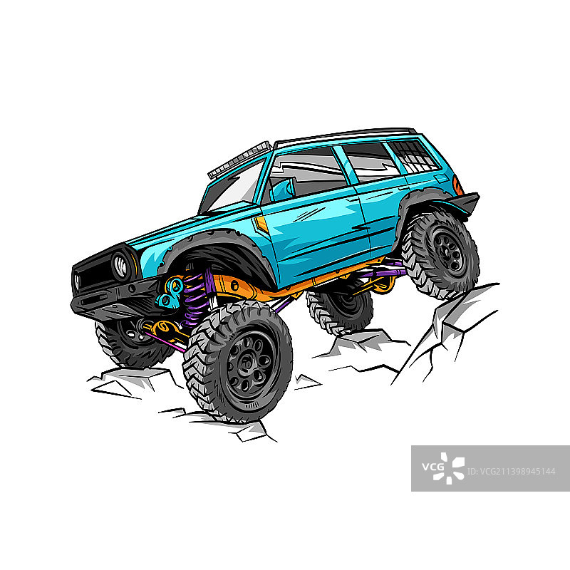 越野车素描贴纸设计模板图片素材