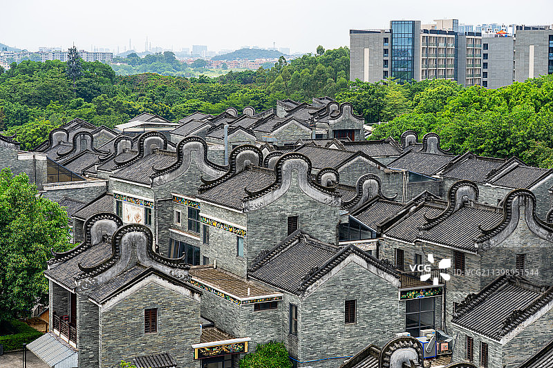 广州岭南印象园镬耳墙岭南民居建筑群图片素材