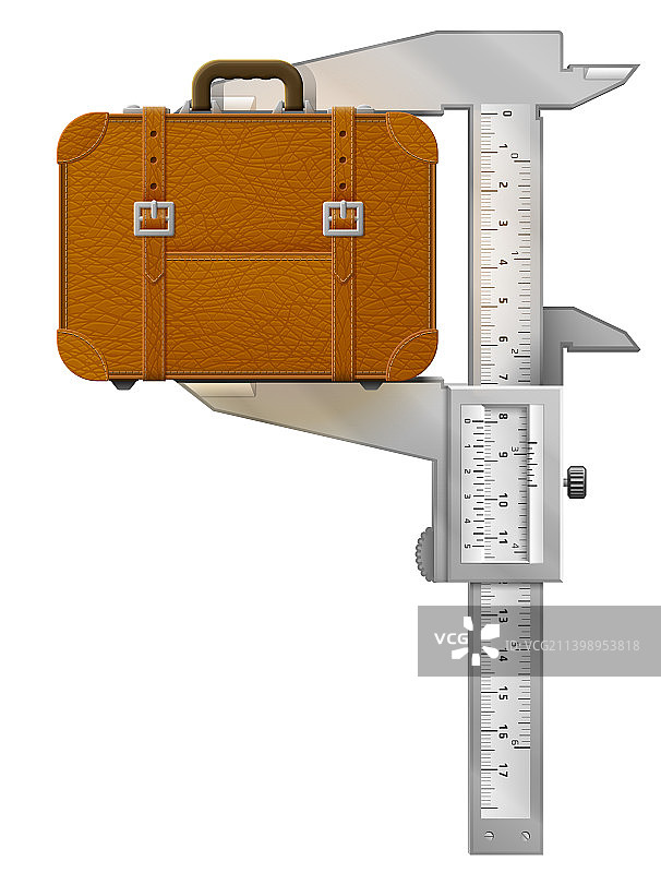 竖版卡尺测量手提箱图片素材
