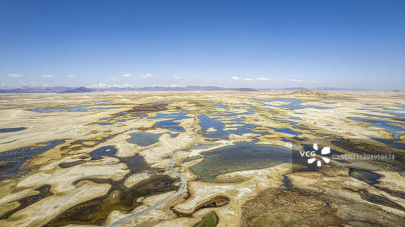 中国西藏日喀则仲巴县雅鲁藏布江源头湿地图片素材