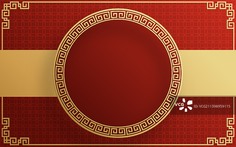 中国风红色金色边框背景图片素材