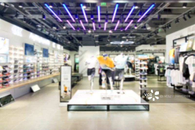 虚化的运动服饰专卖店背景图图片素材