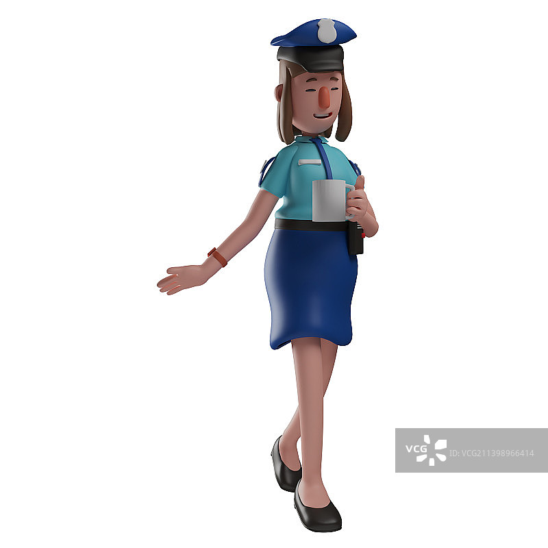 可爱的3D卡通女警图片素材
